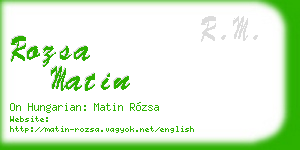 rozsa matin business card